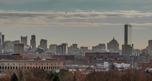 Boston skyline from Mt Auburn